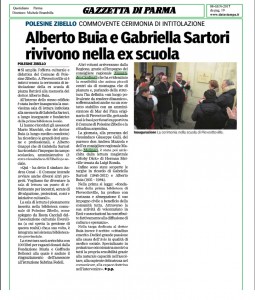 gazzetta di parma_8_01_2017_cerimonia intitolazione Alberto Buia e Gabriella Sartori